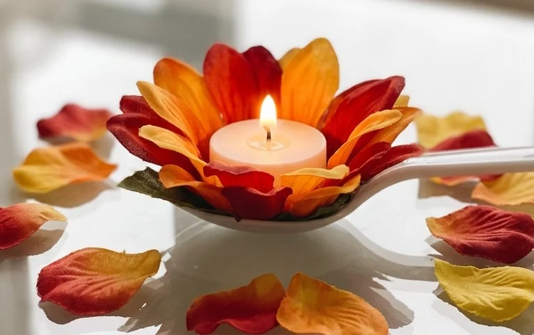 DIY Flower Tealight